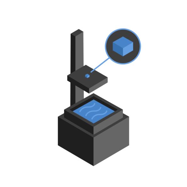 micro 3d printing machine icon